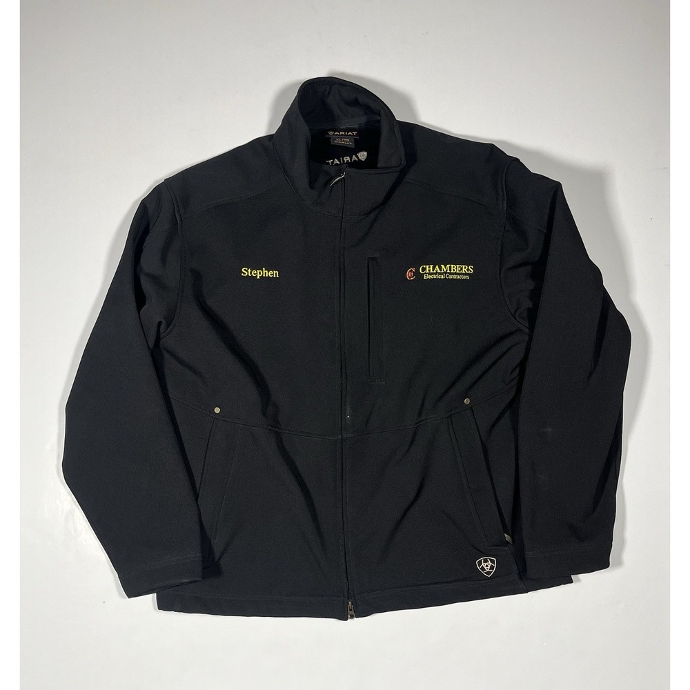 Ariat Vernon Softshell Jacket Mens XL Black Full Zip Water Resistant Outdoor